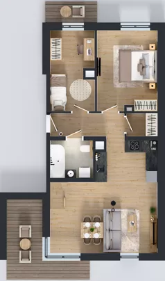 3 pokoje, mieszkanie 83,56 m², piętro 2, oferta nr 4.1.2, Skwer Harmonia 2, Kraków, Podgórze, Rybitwy, ul. Półłanki