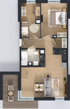 3 pokoje, mieszkanie 83,56 m², piętro 2, oferta nr 4.6.2, Skwer Harmonia 2, Kraków, Podgórze, Rybitwy, ul. Półłanki