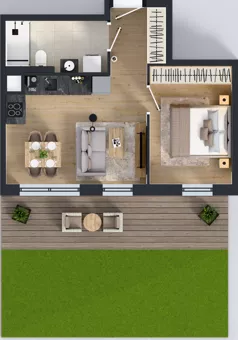 2 pokoje, mieszkanie 37,18 m², parter, oferta nr 100.0.02, ATAL Bronowice, Kraków, Bronowice, Bronowice Wielkie, ul. Starego Dębu