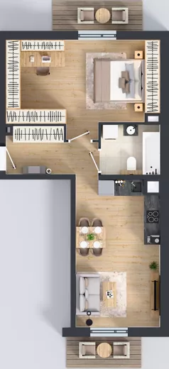 2 pokoje, mieszkanie 44,10 m², piętro 3, oferta nr 100.3.10, ATAL Bronowice, Kraków, Bronowice, Bronowice Wielkie, ul. Starego Dębu