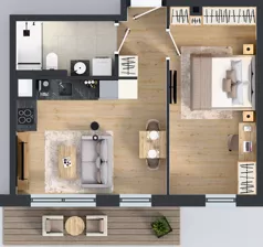 2 pokoje, mieszkanie 36,44 m², piętro 3, oferta nr 100.3.11, ATAL Bronowice, Kraków, Bronowice, Bronowice Wielkie, ul. Starego Dębu