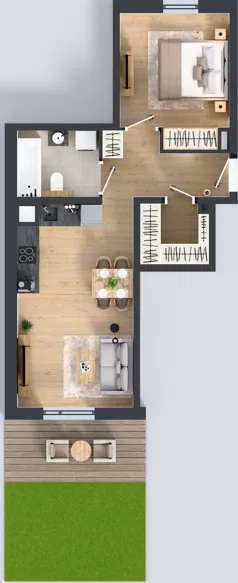 2 pokoje, mieszkanie 45,19 m², parter, oferta nr 70.0.03, ATAL Bronowice, Kraków, Bronowice, Bronowice Wielkie, ul. Starego Dębu
