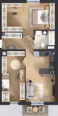 3 pokoje, mieszkanie 55,22 m², piętro 3, oferta nr 70.3.10, ATAL Bronowice, Kraków, Bronowice, Bronowice Wielkie, ul. Starego Dębu