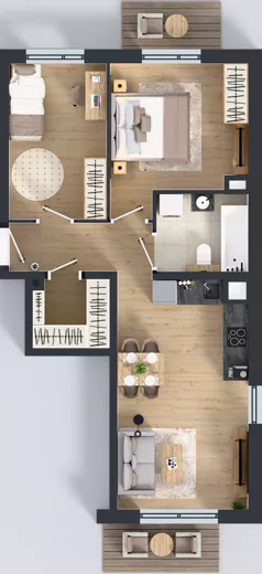 3 pokoje, mieszkanie 54,72 m², piętro 1, oferta nr 90.1.03, ATAL Bronowice, Kraków, Bronowice, Bronowice Wielkie, ul. Starego Dębu