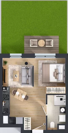 1 pokój, mieszkanie 28,10 m², piętro 1, oferta nr A1.1.04, ATAL Floriana, Szczecin, Śródmieście, Łasztownia, św. Floriana