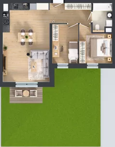 3 pokoje, mieszkanie 53,50 m², piętro 2, oferta nr A1.2.21, ATAL Floriana, Szczecin, Śródmieście, Łasztownia, św. Floriana