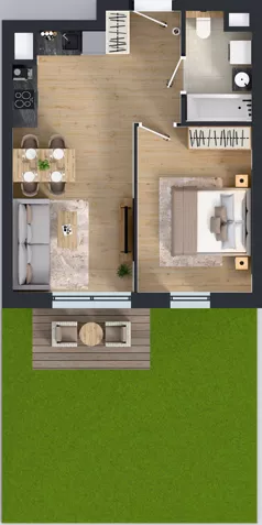 2 pokoje, mieszkanie 37,20 m², piętro 1, oferta nr A1.1.09, ATAL Floriana, Szczecin, Śródmieście, Łasztownia, św. Floriana
