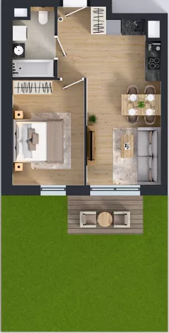 2 pokoje, mieszkanie 37,20 m², piętro 1, oferta nr A1.1.09, ATAL Floriana, Szczecin, Śródmieście, Łasztownia, św. Floriana
