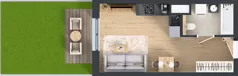 1 pokój, mieszkanie 26,00 m², parter, oferta nr A3.0.160, ATAL Floriana, Szczecin, Śródmieście, Łasztownia, św. Floriana