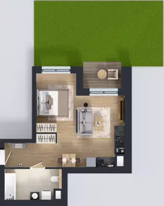 1 pokój, mieszkanie 37,80 m², parter, oferta nr A3.0.163, ATAL Floriana, Szczecin, Śródmieście, Łasztownia, św. Floriana