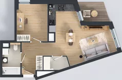 2 pokoje, mieszkanie 44,60 m², piętro 1, oferta nr A1.1.05, ATAL Floriana, Szczecin, Śródmieście, Łasztownia, św. Floriana