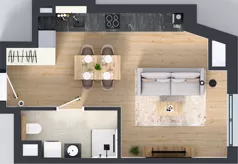 1 pokój, mieszkanie 33,40 m², piętro 1, oferta nr A1.1.08, ATAL Floriana, Szczecin, Śródmieście, Łasztownia, św. Floriana