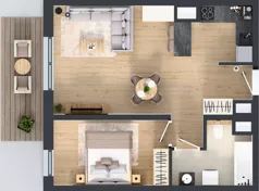 2 pokoje, mieszkanie 47,10 m², piętro 1, oferta nr A1.1.11, ATAL Floriana, Szczecin, Śródmieście, Łasztownia, św. Floriana