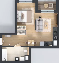 1 pokój, mieszkanie 39,10 m², piętro 1, oferta nr A3.1.171, ATAL Floriana, Szczecin, Śródmieście, Łasztownia, św. Floriana