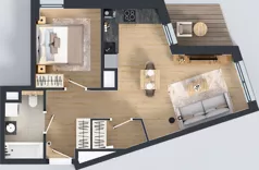 2 pokoje, mieszkanie 44,60 m², piętro 6, oferta nr A1.6.72, ATAL Floriana, Szczecin, Śródmieście, Łasztownia, św. Floriana