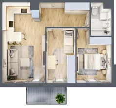 3 pokoje, mieszkanie 53,82 m², piętro 1, oferta nr P10.01.1.8, Osiedle Poematu, Warszawa, Wawer, Falenica, ul. Poematu