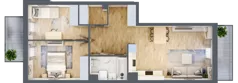 3 pokoje, mieszkanie 61,64 m², piętro 1, oferta nr P10.02.1.33, Osiedle Poematu, Warszawa, Wawer, Falenica, ul. Poematu