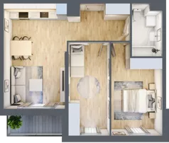 3 pokoje, mieszkanie 56,79 m², piętro 1, oferta nr P10.03.1.52, Osiedle Poematu, Warszawa, Wawer, Falenica, ul. Poematu
