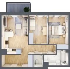 3 pokoje, mieszkanie 59,57 m², piętro 1, oferta nr P10.04.1.72, Osiedle Poematu, Warszawa, Wawer, Falenica, ul. Poematu