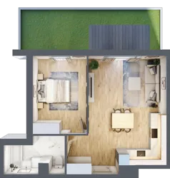 2 pokoje, mieszkanie 49,54 m², parter, oferta nr P10.05.0.102, Osiedle Poematu, Warszawa, Wawer, Falenica, ul. Poematu