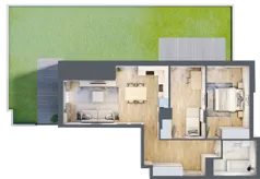 3 pokoje, mieszkanie 65,69 m², parter, oferta nr P9.01.0.9, Osiedle Poematu, Warszawa, Wawer, Falenica, ul. Poematu