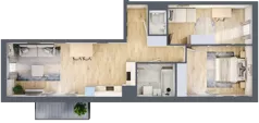 3 pokoje, mieszkanie 67,45 m², piętro 1, oferta nr P9.04.1.104, Osiedle Poematu, Warszawa, Wawer, Falenica, ul. Poematu