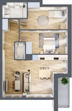 3 pokoje, mieszkanie 66,08 m², piętro 3, oferta nr A10, Niebieski Bursztyn, Reda, ul. Bosmańska