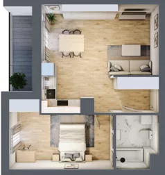 2 pokoje, mieszkanie 47,90 m², piętro 5, oferta nr A33, Niebieski Bursztyn, Reda, ul. Bosmańska