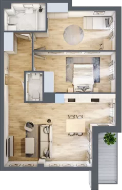 3 pokoje, mieszkanie 67,64 m², piętro 7, oferta nr A47, Niebieski Bursztyn, Reda, ul. Bosmańska