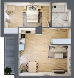 2 pokoje, mieszkanie 48,51 m², piętro 7, oferta nr A51, Niebieski Bursztyn, Reda, ul. Bosmańska