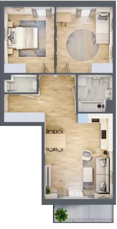 3 pokoje, mieszkanie 64,24 m², piętro 5, oferta nr B10, Niebieski Bursztyn, Reda, ul. Bosmańska