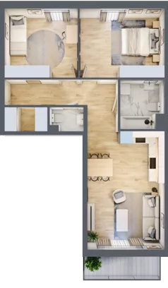 3 pokoje, mieszkanie 65,10 m², piętro 2, oferta nr C1, Niebieski Bursztyn, Reda, ul. Bosmańska