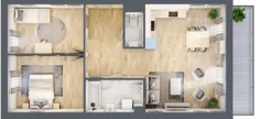 3 pokoje, mieszkanie 65,11 m², piętro 2, oferta nr D7, Niebieski Bursztyn, Reda, ul. Bosmańska