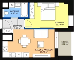 2 pokoje, mieszkanie 37,11 m², piętro 10, oferta nr A-10-123A, ATAL Olimpijska, Katowice, Śródmieście, Bogucice, ul. Olimpijska / al. Korfantego