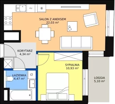 2 pokoje, mieszkanie 41,80 m², piętro 13, oferta nr A-13-160A, ATAL Olimpijska, Katowice, Śródmieście, Bogucice, ul. Olimpijska / al. Korfantego