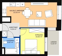 2 pokoje, mieszkanie 41,63 m², piętro 14, oferta nr A-14-172A, ATAL Olimpijska, Katowice, Śródmieście, Bogucice, ul. Olimpijska / al. Korfantego