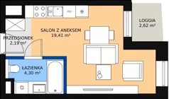 1 pokój, mieszkanie 25,96 m², piętro 8, oferta nr A-08-109A, ATAL Olimpijska, Katowice, Śródmieście, Bogucice, ul. Olimpijska / al. Korfantego