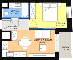 1 pokój, mieszkanie 34,27 m², piętro 9, oferta nr A-09-120A, ATAL Olimpijska, Katowice, Bogucice, ul. Olimpijska / al. Korfantego