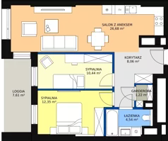3 pokoje, apartament 62,94 m², piętro 1, oferta nr B-01-06B, ATAL Olimpijska, Katowice, Bogucice, ul. Olimpijska / al. Korfantego
