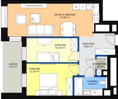 3 pokoje, mieszkanie 60,48 m², piętro 10, oferta nr B-10-78B, ATAL Olimpijska, Katowice, Bogucice, ul. Olimpijska / al. Korfantego