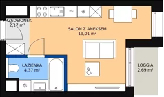 1 pokój, apartament 25,47 m², piętro 3, oferta nr C-03-19C, ATAL Olimpijska, Katowice, Bogucice, ul. Olimpijska / al. Korfantego