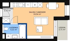 1 pokój, mieszkanie 25,68 m², piętro 4, oferta nr C-04-32C, ATAL Olimpijska, Katowice, Bogucice, ul. Olimpijska / al. Korfantego