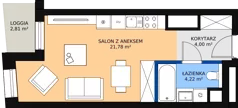 1 pokój, mieszkanie 29,87 m², piętro 12, oferta nr C-12-135C, ATAL Olimpijska, Katowice, Śródmieście, Bogucice, ul. Olimpijska / al. Korfantego