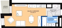 1 pokój, mieszkanie 30,59 m², piętro 5, oferta nr C-05-49C, ATAL Olimpijska, Katowice, Śródmieście, Bogucice, ul. Olimpijska / al. Korfantego