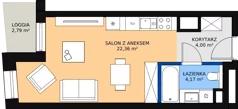 1 pokój, mieszkanie 30,62 m², piętro 7, oferta nr C-07-75C, ATAL Olimpijska, Katowice, Śródmieście, Bogucice, ul. Olimpijska / al. Korfantego