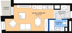 1 pokój, mieszkanie 30,56 m², piętro 9, oferta nr C-09-99C, ATAL Olimpijska, Katowice, Śródmieście, Bogucice, ul. Olimpijska / al. Korfantego
