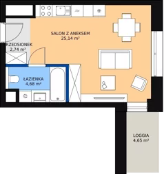 1 pokój, mieszkanie 32,52 m², piętro 10, oferta nr C-10-118C, ATAL Olimpijska, Katowice, Śródmieście, Bogucice, ul. Olimpijska / al. Korfantego