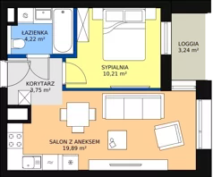 2 pokoje, mieszkanie 37,79 m², piętro 6, oferta nr C-06-68C, ATAL Olimpijska, Katowice, Śródmieście, Bogucice, ul. Olimpijska / al. Korfantego