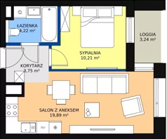 2 pokoje, mieszkanie 37,70 m², piętro 8, oferta nr C-08-93C, ATAL Olimpijska, Katowice, Śródmieście, Bogucice, ul. Olimpijska / al. Korfantego