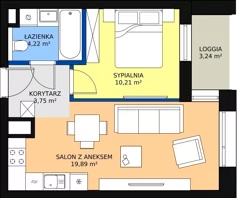 2 pokoje, mieszkanie 37,80 m², piętro 9, oferta nr C-09-105C, ATAL Olimpijska, Katowice, Śródmieście, Bogucice, ul. Olimpijska / al. Korfantego